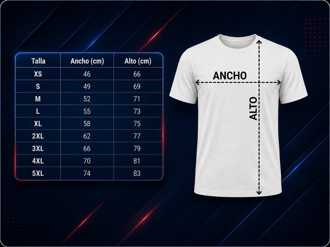 Guía de tallas: cómo medir ancho y alto, y tabla de tallas de XS a 5XL en centímetros